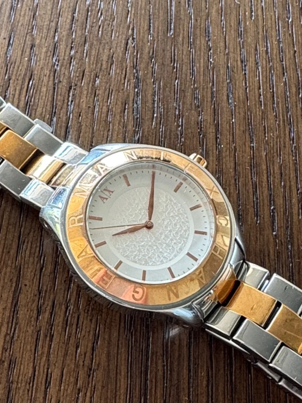 Armani Exchange Two-Tone Gold and Silver Bracelet Watch